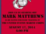 Marine Going Away Party Invitations U S Marine Corps Send Off Party Invite Diy Budget