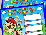 Mario Birthday Invitations Free Free Printable Super Mario Bros Birthday Party Invitation