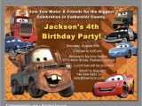 Mater Birthday Invitations Cars Birthday Invitation Mater Invitations Disney Cars