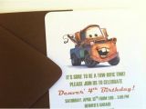Mater Birthday Invitations Cars tow Mater Inspired Birthday Party Invitation