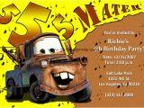 Mater Birthday Invitations Disney Cars Invitations Lightning Mcqueen