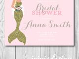 Mermaid Bridal Shower Invitations Mermaid Bridal Shower Invitation Gold Glitter by Irinisdesign