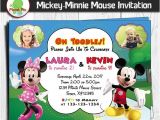 Mickey and Minnie Joint Birthday Party Invitations Minnie Mouse and Mickey Mouse Double Birthday Invitation Twins