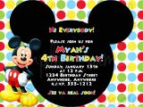 Mickey Mouse Party Invitation Template Birthday Invitation Mickey Mouse