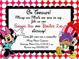 Minnie and Mickey Mouse Party Invitations Mickey and Minnie Mouse Birthday Invitations