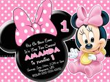 Minnie Mouse 1st Birthday Invitations Templates Minnie Mouse Invitation Template