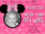 Minnie Mouse 1st Birthday Photo Invitations Minnie Mouse First Birthday Custom Invitation by Chloemazurek