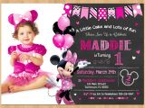 Minnie Mouse 1st Birthday Photo Invitations Minnie Mouse Invitation Minnie Mouse 1st Birthday First Bday