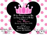 Minnie Mouse Baby Shower Invitation Minnie Mouse Princess Baby Shower Invitation Printed with