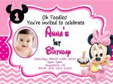 Minnie Mouse First Birthday Invitations Free Baby Minnie Mouse 1st Birthday Invitations