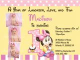 Minnie Mouse First Birthday Invitations Free Minnie Mouse First 1st Birthday Printable Invitation