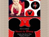 Minnie Mouse First Birthday Invitations Red Minnie Mouse Birthday Party Invitation Pink Minnie by