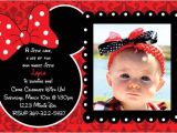 Minnie Mouse First Birthday Invitations Red Minnie Mouse Damask Background Birthday Party Invitations