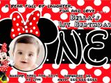 Minnie Mouse First Birthday Invitations Red Red Minnie Mouse 1st Birthday Invitations