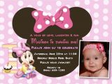 Minnie Mouse First Birthday Invitations Wording Minnie Mouse 1st Birthday Invitations