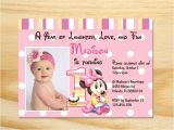 Minnie Mouse First Birthday Invitations Wording Minnie Mouse First Birthday Invitation Printable