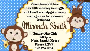 Monkey Baby Shower Invitations for Boys Monkey Baby Shower Invitation Boy and Girl Options Print Your