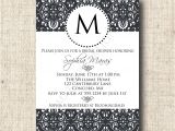 Monogram Bridal Shower Invitations Printable Damask Bridal Shower Invitation Card with