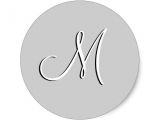 Monogram Seals for Wedding Invitations Monogram M Wedding Invitation Grey Seal Classic Round