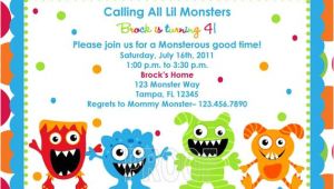 Monster Birthday Invitation Template Adorable Monster Birthday Invitations