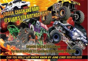 Monster Jam Birthday Invitation Template Monster Jam Truck Birthday Invitation