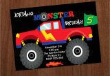 Monster Truck Birthday Invitations Party City Monster Truck Boys Birthday Invitation