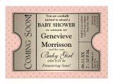 Movie themed Baby Shower Invitations Silver Ticket Style New Baby Shower Party Invite