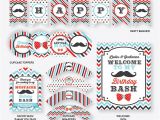 Mustache Birthday Party Printables Instant Download Mustache Party Package Mustache