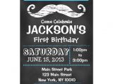 Mustache Invitations for First Birthday Chalkboard Mustache First Birthday Invitation 5" X 7