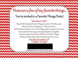 My Favorite Things Party Invitation Wording Land Of Collins My Favorite Things Party Invitation