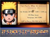 Naruto Birthday Invitation Template Naruto Birthday Invitations