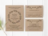 Natural Paper Wedding Invitations Printable Wedding Invitation Template Set 2463647 Weddbook