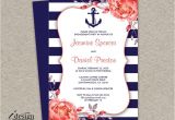 Nautical Bridal Shower Invitation Template Printable Nautical themed Engagement Party Invitation with