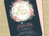 Navy and Blush Bridal Shower Invitations Navy Blue Blush Pink Peach Floral Bridal Shower Invitation