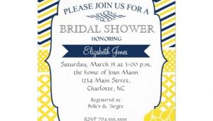 Navy and Yellow Bridal Shower Invitations Navy Blue and Yellow Bridal Shower Invitation 5" X 7
