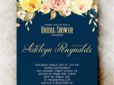 Navy and Yellow Bridal Shower Invitations Navy Blue Bridal Shower Invitation Printable Yellow Bridal