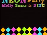 Neon Party Invitation Template Neon Glow Party Invitations Template Editable and