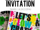Neon Party Invitations Templates Free Free Glow Party Invitation Download Edit and Print