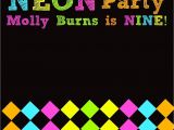 Neon Party Invitations Templates Free Neon Glow Party Invitations Template Editable and