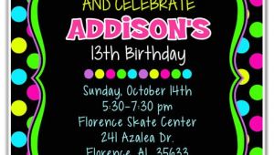Neon themed Party Invitations Neon Glow Birthday Party Invitations Kids Birthday