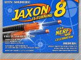 Nerf Gun Party Invitation Template Nerf Party Invitations Nerf Wars Invitations by Wolcottdesigns