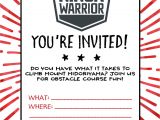 Ninja Birthday Party Invitation Template American Ninja Warrior Birthday Party Our Handcrafted Life