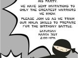 Ninja Birthday Party Invitation Template Free Ninja Birthday Party