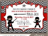 Ninja Party Invitation Template Free Ninja Birthday Party Invitation Ninja Warrior Birthday Party
