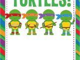 Ninja Turtle Party Invitation Template Free Free Printable Ninja Turtle Birthday Party Invitations