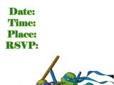 Ninja Turtle Party Invitation Template Free Ninja Turtle Invitation Templates
