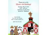 Old Macdonald Had A Farm Birthday Invitations Old Macdonald Eieio Farm Barnyard Birthday Invite