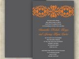 Orange and Grey Wedding Invitations Gray orange Wedding Invitation by Allison Leann