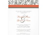 Orange and Grey Wedding Invitations orange and Gray Wedding Invitation Zazzle