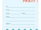 Order Party Invitations Online Blank Pool Party Ticket Invitation Template